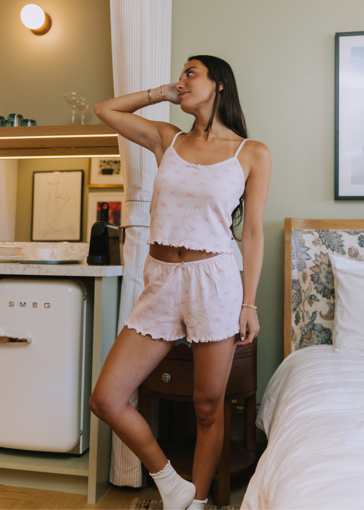 Karlina Pointelle Tank Top by Saint Tropez - Oatmeal