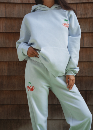 Blue Cherry Open Sweatpants