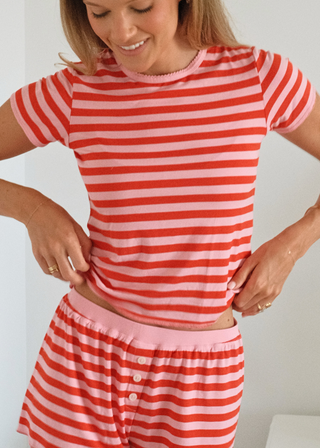 Striped Pajama Short Sleeve