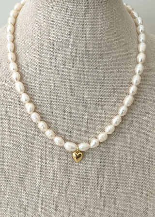 Piper Pearl Necklace - Heart