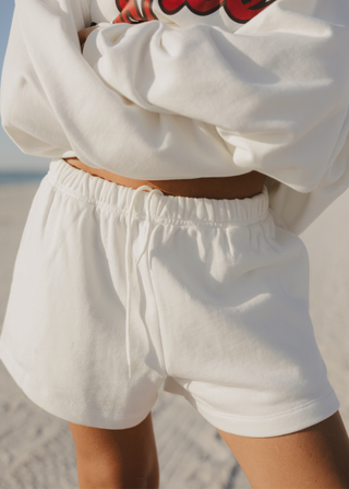 White Mini Sweatshorts