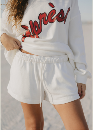 White Mini Sweatshorts