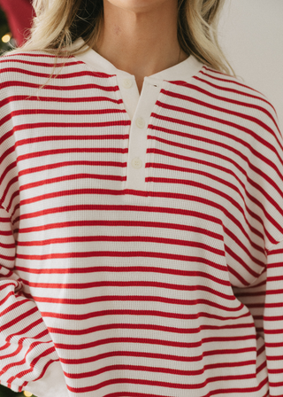 Striped Thermal Henley Top