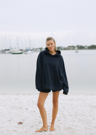 Ribbed Mini Shorts - Navy