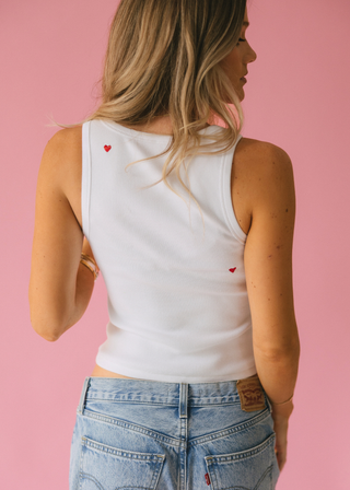 Hearts White Tank