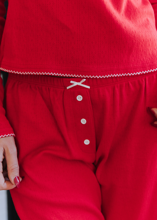 Red Pointelle Pants