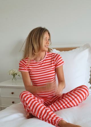 Striped Pajama Short Sleeve