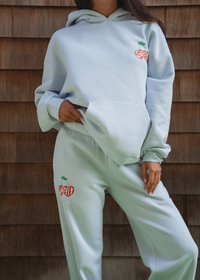 Blue Cherry Open Sweatpants