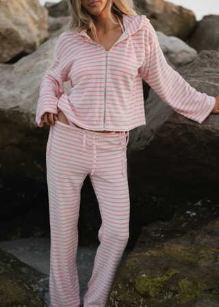 Pinky Striped Terry Pants