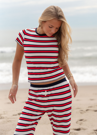 Striped Americana Pajama Short Sleeve