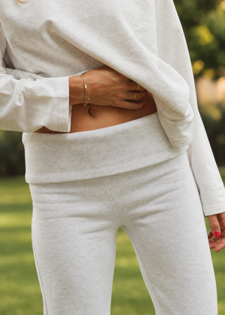 Fold-Over Flare Sweatpants