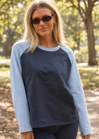 Long Sleeve Two-Tone Tee