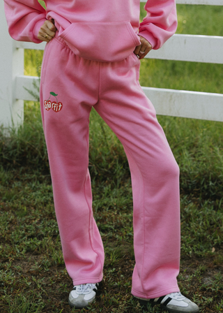Pink Cherry Open Sweatpants
