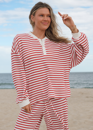 Striped Thermal Henley Top
