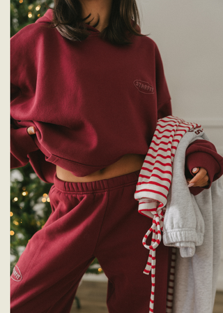 Maroon Puff Sweats