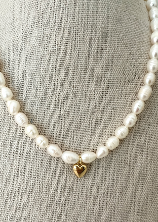 Piper Pearl Necklace - Heart