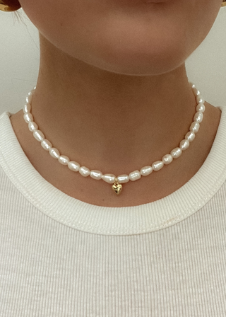 Piper Pearl Necklace - Heart