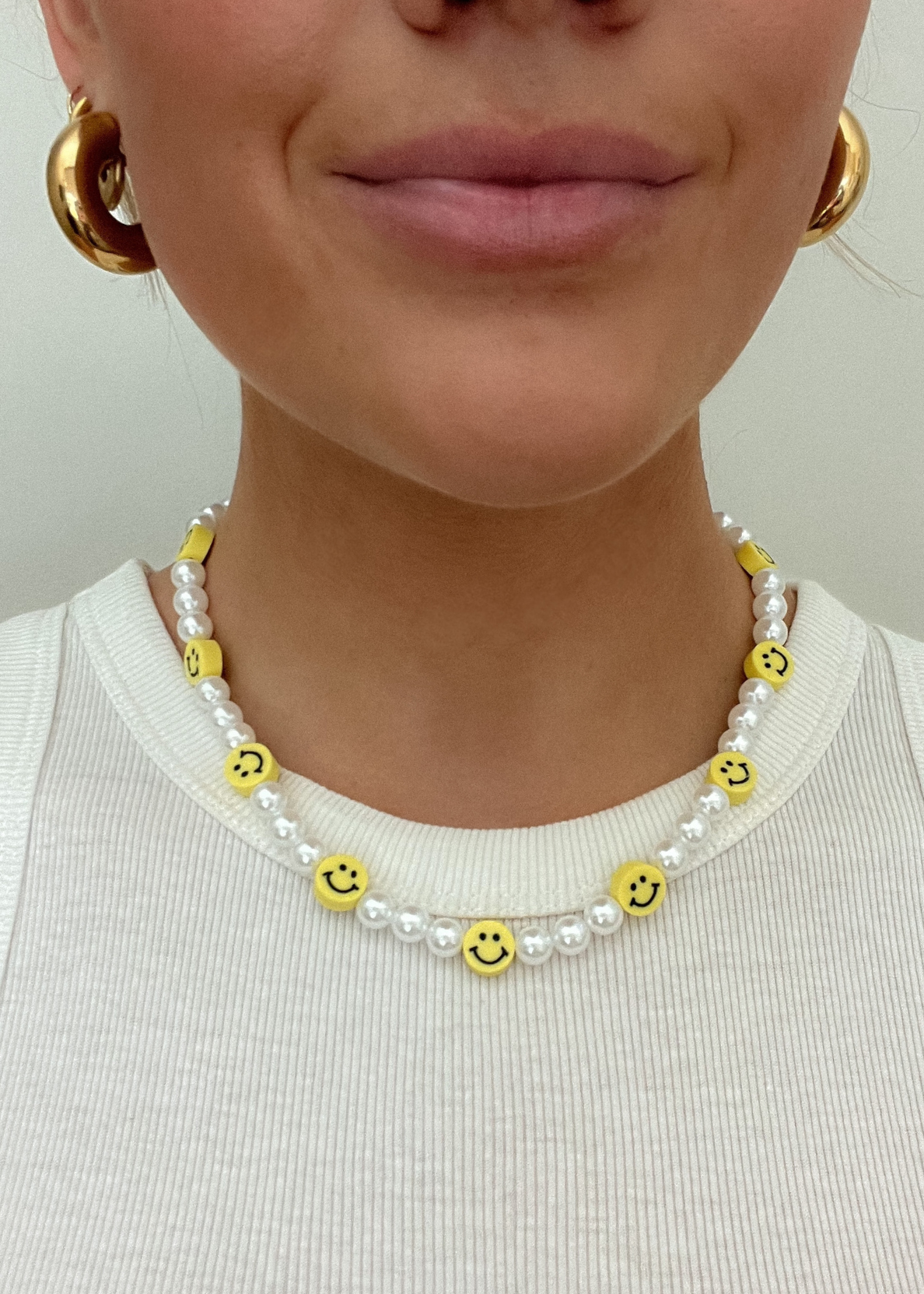 Smiley Face Beads pearl Necklace Handmade y2k Irregular Imitation Pearl  Strands Necklace with Charm: Buy Online at Best Price in UAE - Amazon.ae